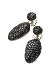 Boucles d'oreilles en or jaune et diamants noirs - H.Stern