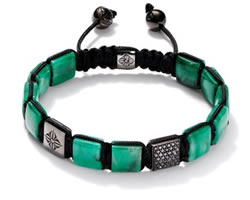 Bracelet Shamballa carré, fil noir