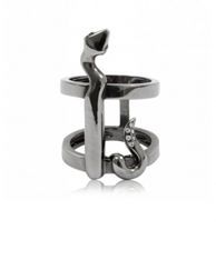 Bague en or noir, en forme de serpent - Repossi